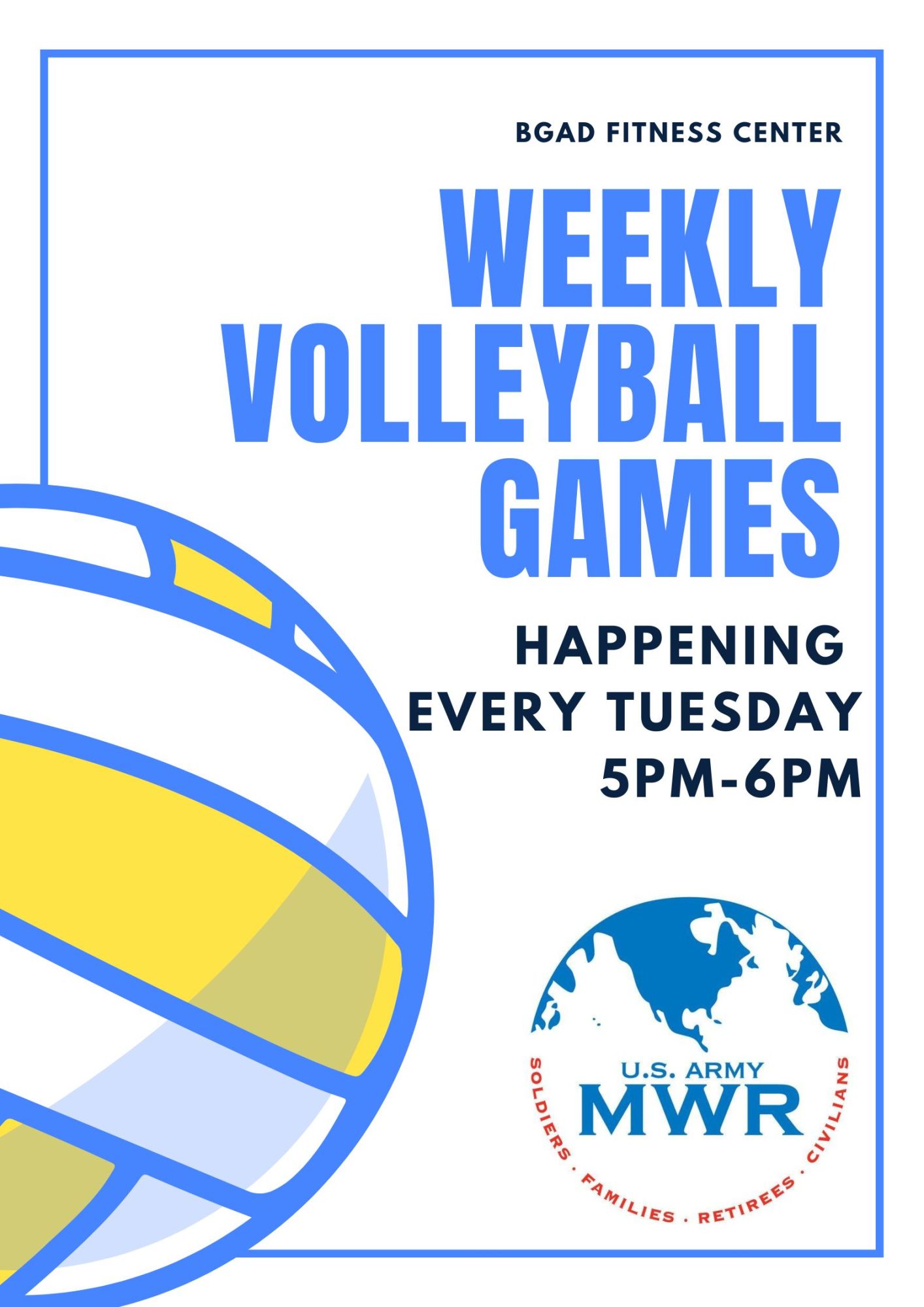 Weekly Volleyball League Blue Grass Army Depot US Army MWR